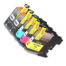  5 Pack LC107 BK LC105 XXL Ink For Bro MFC-J4510DW, MFC-J4610DW with CHIP
