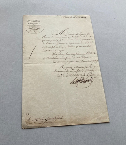 [1er RESTAURATION] Lettre
