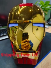US Fast Ship!!! AutoKing Gold Iron Man MK5 Helmet Wearable Voice-control Collect