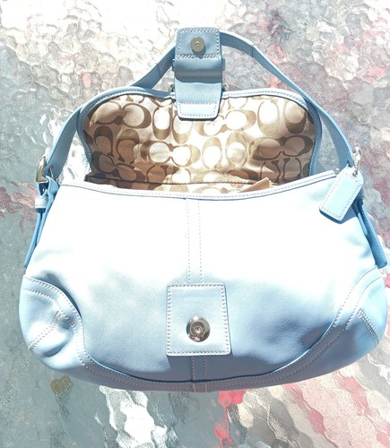Bolso de Hombro Coach 9248 Vintage Medio Azul Cielo Soho Y2K Cuero - Imagen 11 de 17