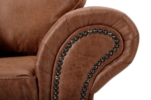 Oakland Suede Leather 2c2 Corner Sofa Tan Brown - Picture 2 of 8