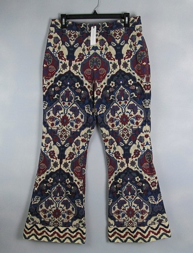 Anthropologie Ranna Gill Pants Womens L Flare Geometric Floral Print New NWT - Picture 9 of 9