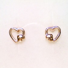 Fashion Jewelry - 18K Rose Gold Plated Heart Stud Earrings FE119 