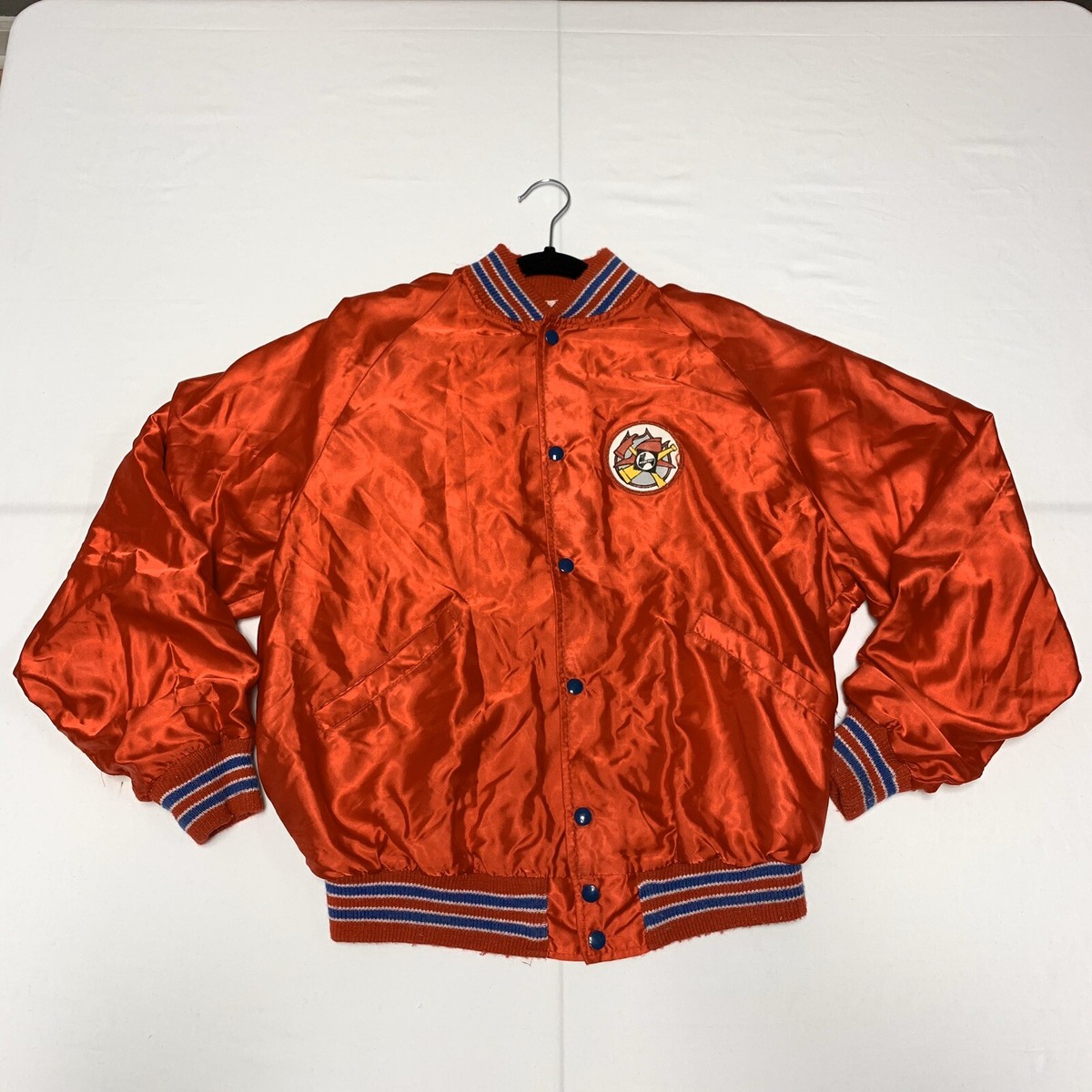 トリッピー Vtg 80s Hoechst Celanese Fire Crew Red Satin Bomber Nylon Jacket
