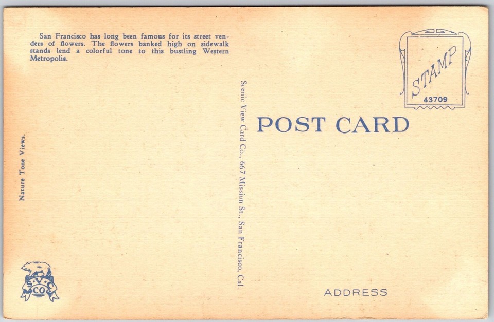 Street Vendors of Flowers San Francisco California CA Assorted Species