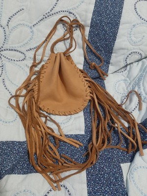 Tan Carole Style Fringe Pouch - Handmade/Hand Tooled - Tandy Leather Pattern