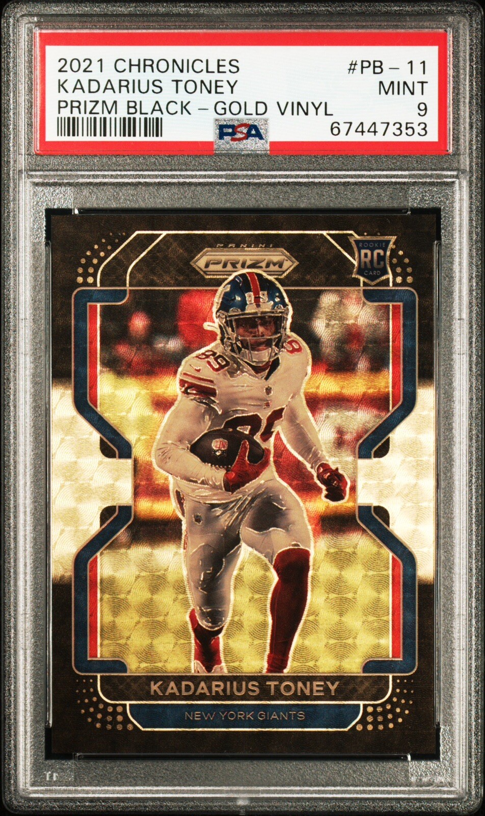 Kadarius Toney Panini Chronicles Prizm Black #PB11 Gold Vinyl