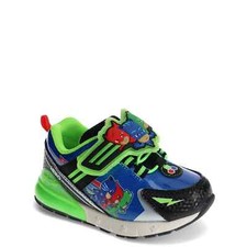 PJ MASKS Toddler Boys Light Up GREEN Athletic Sneakers Size 7 ONLY
