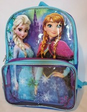 Disney Frozen Backpack Anna  Elsa Purple  Blue