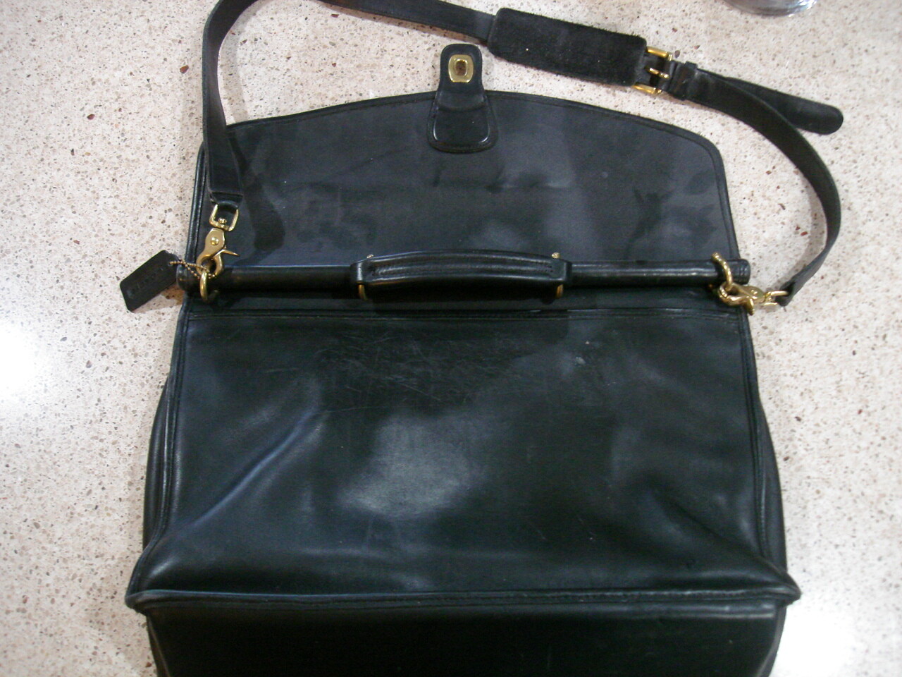 Vintage COACH BEEKMAN Black Leather Large Messeng… - image 7