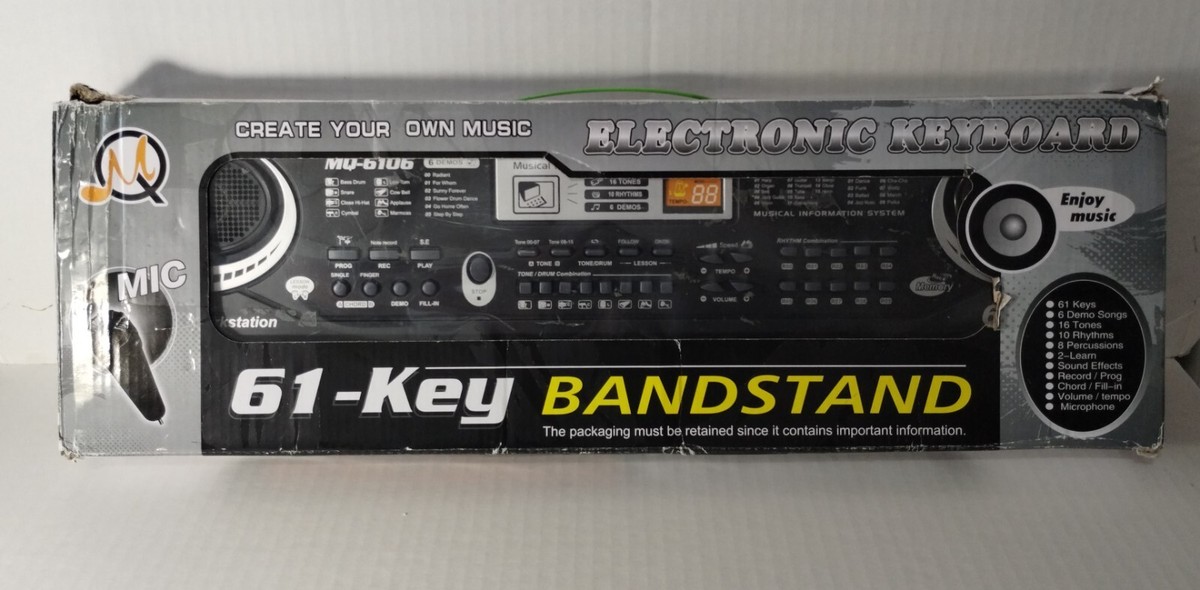 61 Key Bandstand Electronic Keyboard With Microphone Model MQ-6106