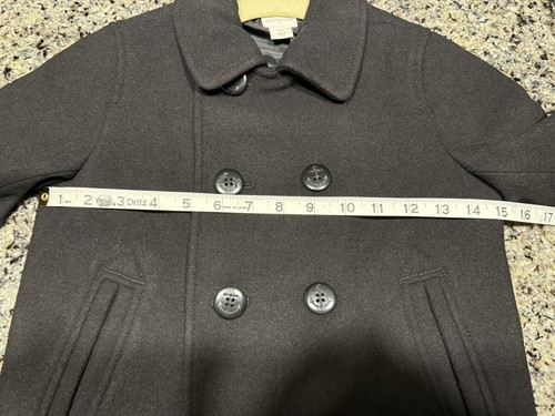 J. CREW Crewcuts Kid’s BLACK Relaxed Wool Blend Peacoat Outdoor Winter Size 4-5 - Picture 4 of 12
