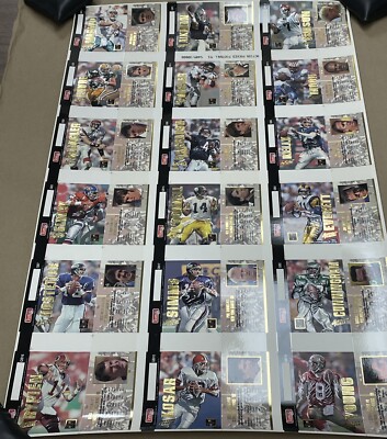 1993 Action Packed Football 18-card Quarterback Club uncut panel of insert cards