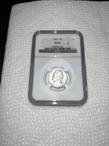 1961 Jefferson Nickel PF67 NGC Certified