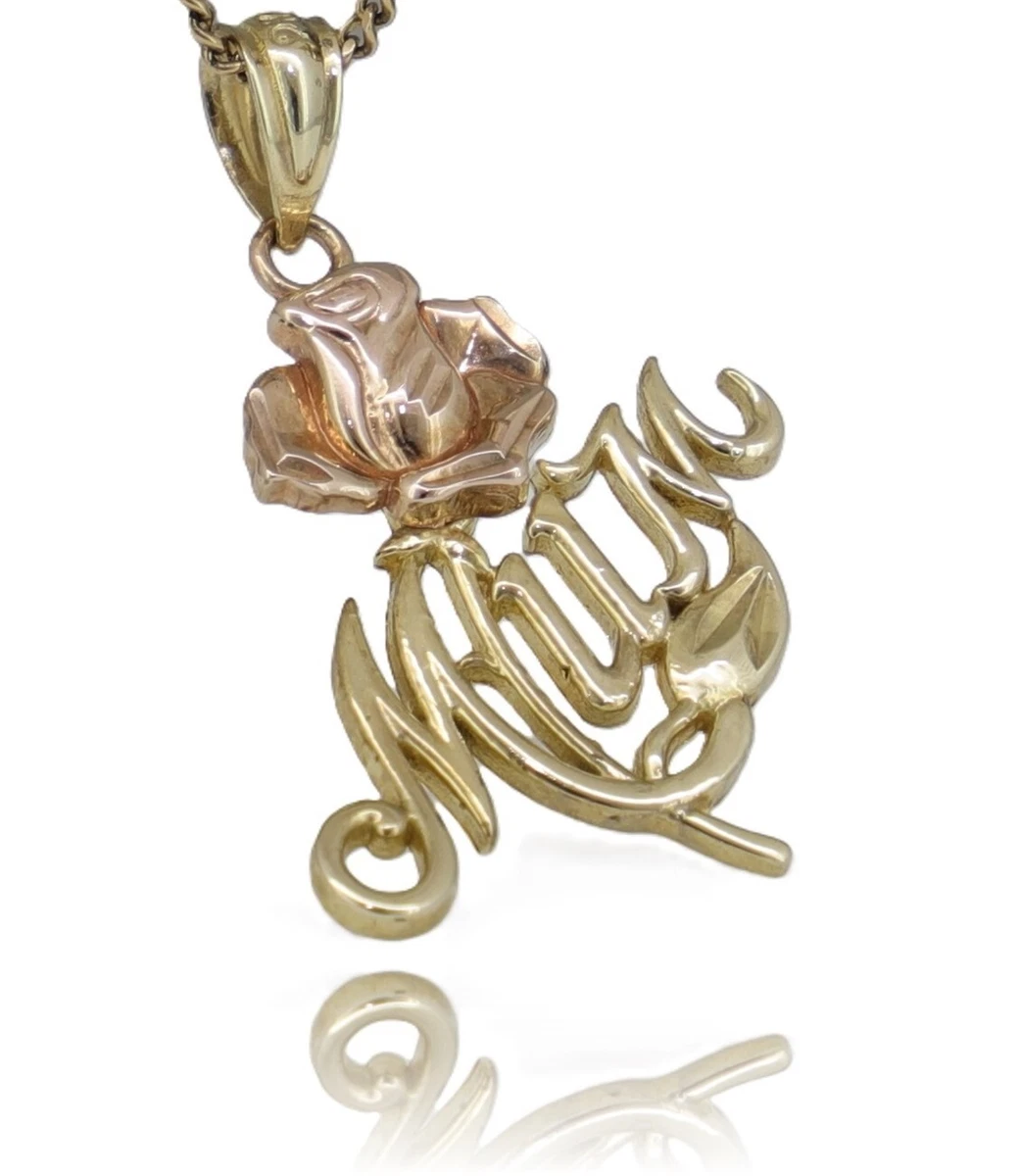 Yellow Rose Gold MUM PENDANT Guaranteed Genuine Real 9ct 9k Gold