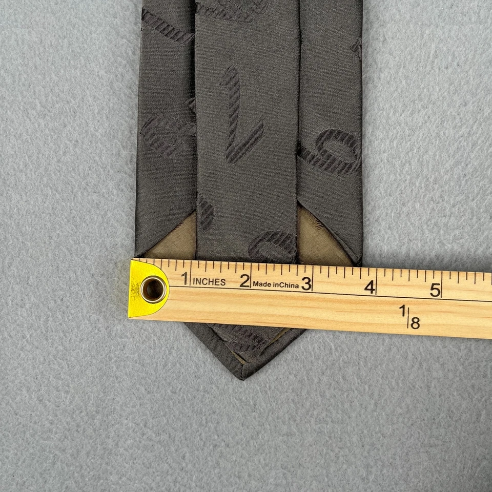 Emporio Armani Necktie Silk Gray Numbers Classic Made In Italy - Image 2 of 4