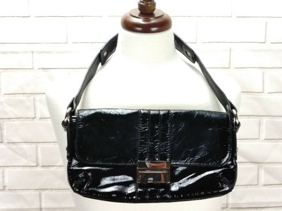 small black patent leather purse