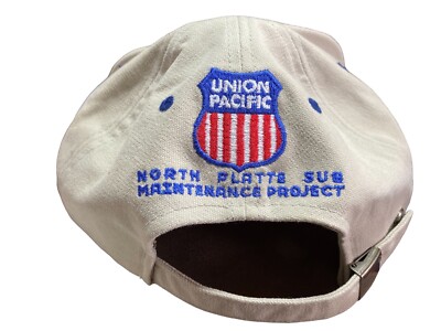 Train Union Pacific Rail Road Cap Mütze Maximum Blau Khaki Farm Trucker Vintage
