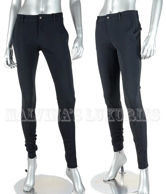 PANTALON GUCCI LEGGING NOIR COUPE SKINNY OURLET ZIPPÉ taille IT 38 US 2