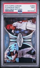 H. AARON/M. TROUT 2019 Topps Chrome GREATNESS RETURNS #GRE8 PSA 9 MINT