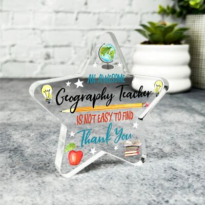 Tolles Geographie Lehrer Geschenk Danke Stern Plakette Andenken Geschenk