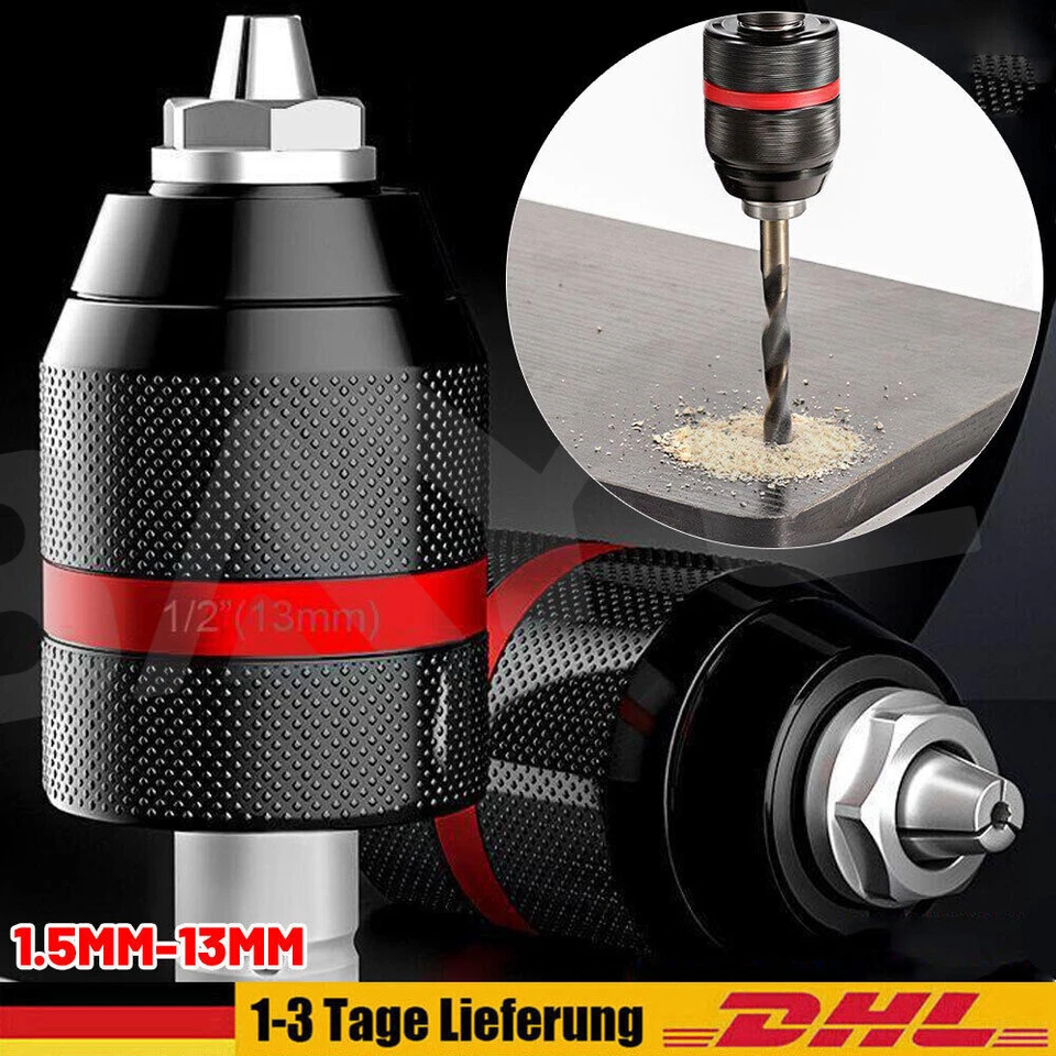 Metal Schnellspann Bohrfutter Profi SDS Plus Adapter für Bohrmaschine Ø1.5-13mm - Bild 4 von 4