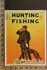 1934 HUNTING RABBIT SHOESHOW HARE HOUND SPORT WOODWARD VINTAGE ART COVER VJ98