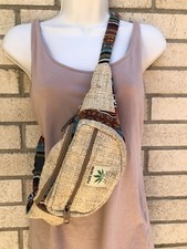 Mochila Hippie Eco THC Free Tribe Cáñamo Riñonera Viaje Cintura Riñonera HECHA A MANO