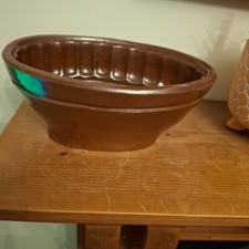 2 Stoneware Jelly Moulds ,1 Of Sweetcorn 22x14cm And 1  18x13cm Both Approx 9cm 