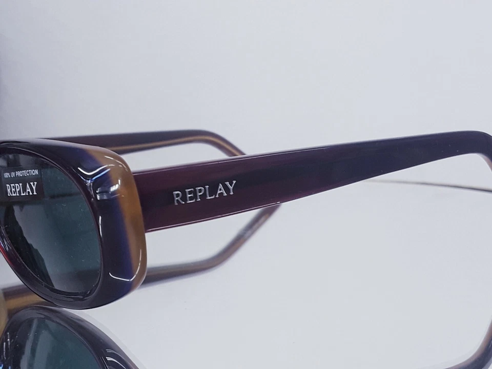 Óculos de sol REPLAY vintage R535S 51-19-140 plástico bordô/roxo novo retrô - Imagem 3 de 4