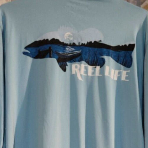T-shirt De Pêche Manches Longues Reel Life – Homme – Taille M – Teal/Blue