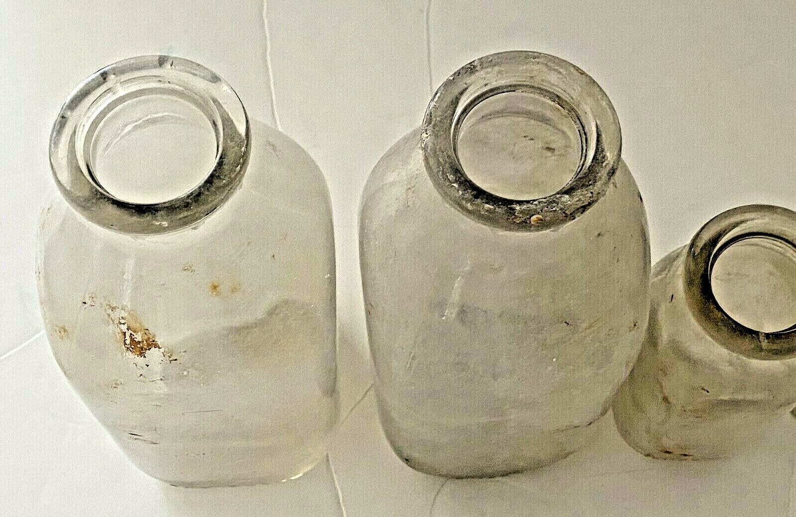 ANTIQUE SET OF 5 GLASS MILK BOTTLES eBay
