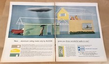 Alcoa aluminum siding vintage print ad 1960 art home decor 1960s retro house