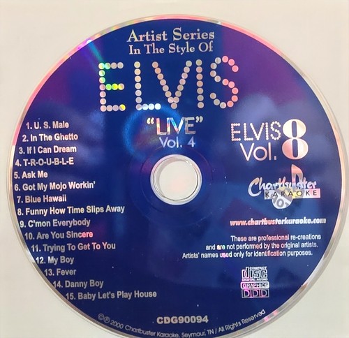 90094   ELVIS                CHARTBUSTER KARAOKE CDG LOT VA