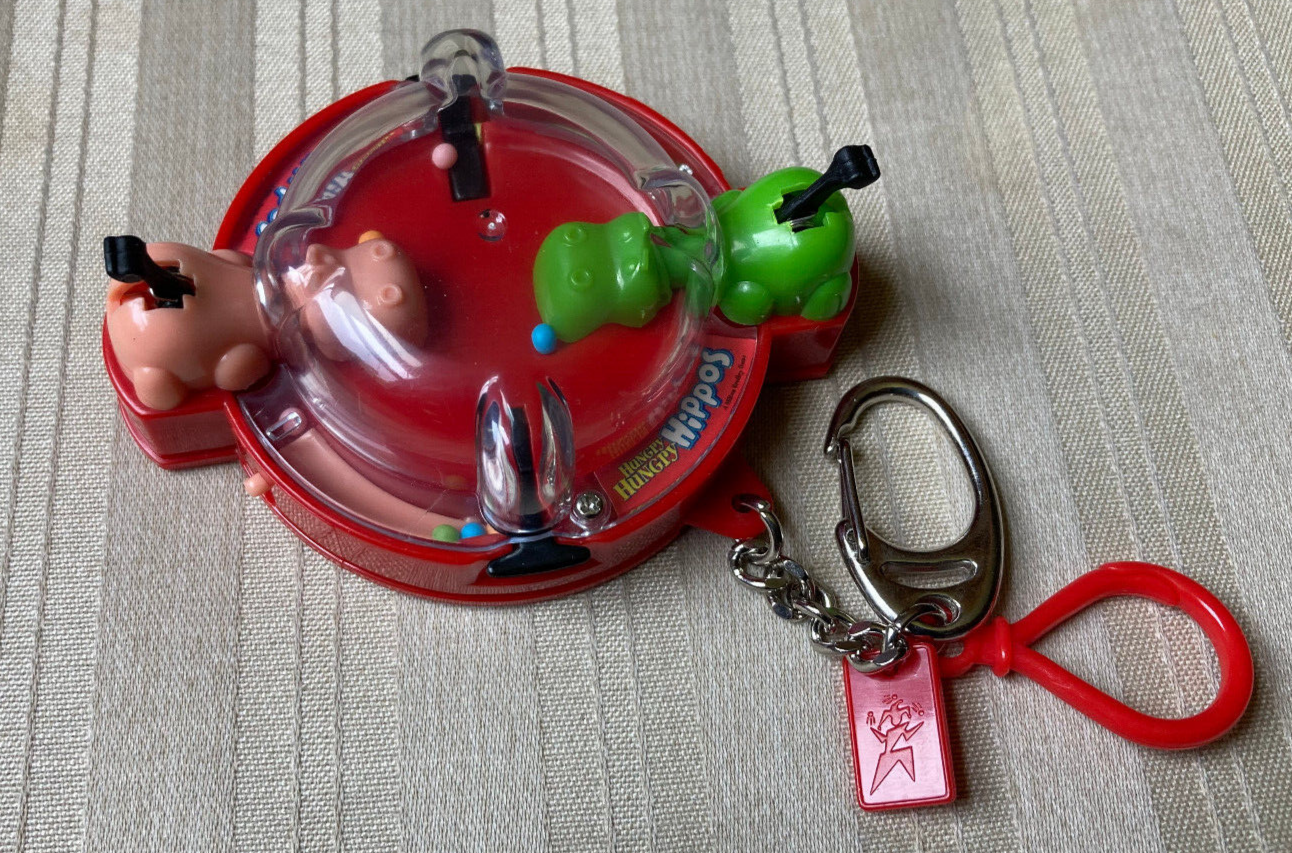 2000 Hasbro Basic Fun Inc Hungry Hungry Hippos Game Keychain Travel Game