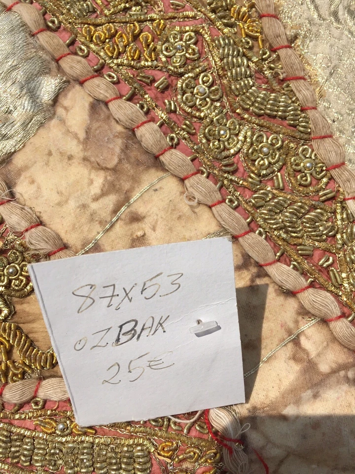 PATCHWORK TISSUS  Cousus 88x53cm alter Stoff old fabric vecchio tessuto - Photo 4/4