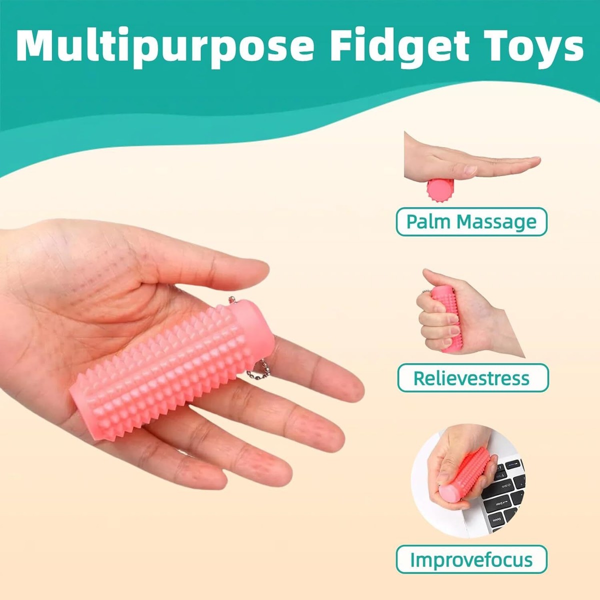 Ntwdby 2 Piezas Little Ouchies Pain Fidget – Juguete Sensorial Con Púas Para Aliviar La Ansiedad, Mini Portátil De Bolsillo, Regalo Anti Estrés Para Todos