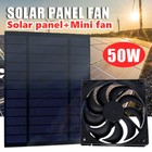 Solar Panel Powered Fan Mini Ventilator 50W For Pet/Dog Chicken House Greenhouse
