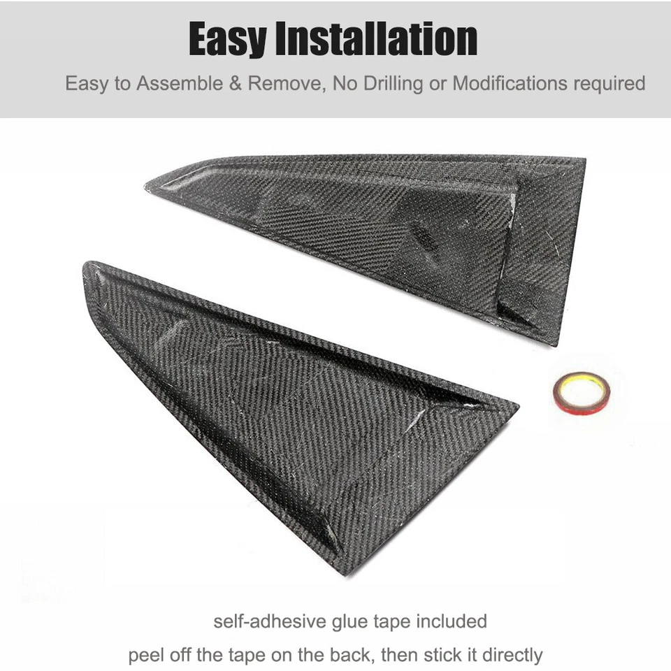 Real Carbon Rear Window Scoops Side Vent Trim For Audi TT TTS TTRS Coupe 2015-21 - Image 4 of 4