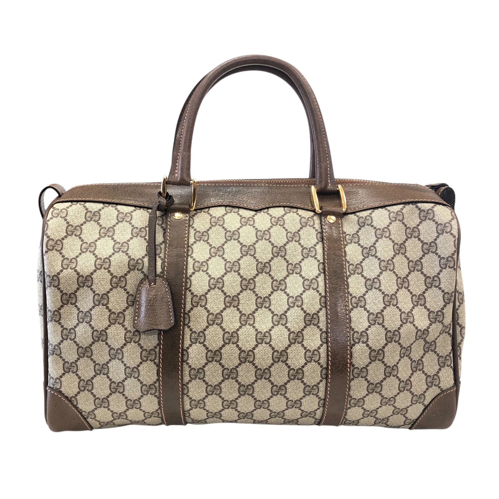Sac Gucci GG Supreme Boston PVC marron authentique 13094