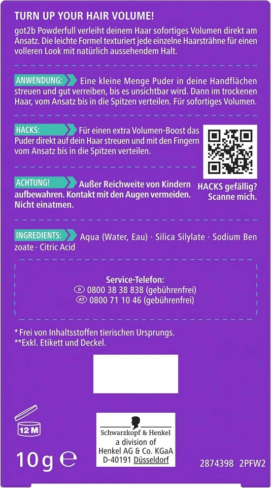 Got2b Styling Puder Powderfull (10 g), Haarpuder verleiht sofortiges Volumen - Bild 3 von 4