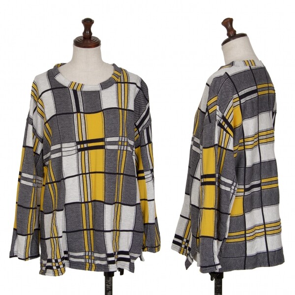 zucca Cotton Check Jacquard Long Sleeve T Shirt Size M(K zucca Cotton Check Jacquard Long Sleeve T Shirt Size M(K