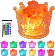 FANHAO Crown Himalayan Salt Lamp 16 Color LED USB Night Light Remote