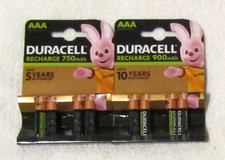 4 x Duracell AAA 750 or 900 mAh Rechargeable Batteries NiMH HR6 Latest Version