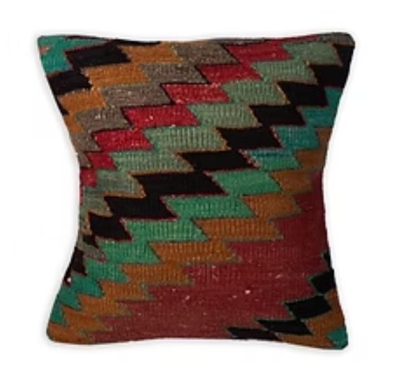 Turkish Kilim Pillow Cover,  Throw Pillow Cover,  16x16
