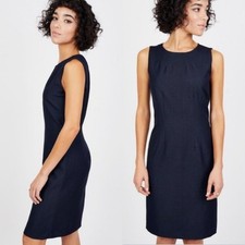 NWT: T Tahari Sleeveless Sheath Midi Dress Denim Navy Blue 8 Tank Workwear