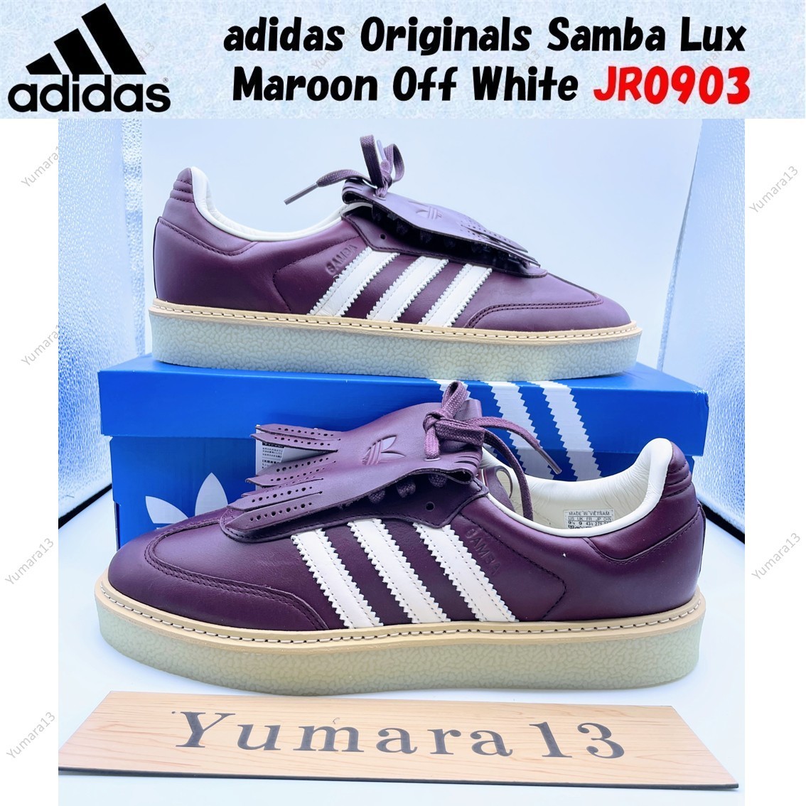 adidas Originals Samba Lux Maroon Off White JR0903 Men's Size | eBay