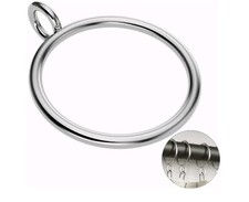 50 Packs Silver Metal Curtain Rings with Eyelets, 1 inch Inner Diameter Drapery