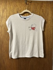 Disney Winnie the Pooh Junior Girls T-Shirt White Small 4/6 Polyester but Soft