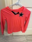 Justice sz 8 gymnastics hoodied pullover neon pink black — photo 1